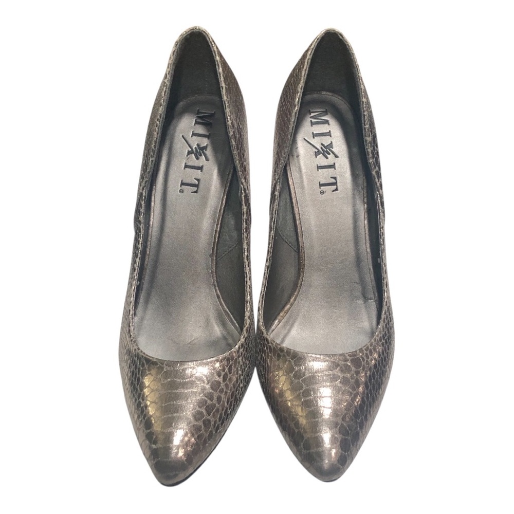 Mixit Pewter Snake "Emerald" Pumps - Picture 2 of 10